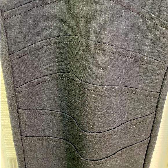 Bianca Nygard Trousers, Black Stretchy, Tapered Leg with Layer Design, 16 Plus - Picture 9 of 14